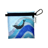 FPZPLR- OCB Dolphin Painted Plastics Upcycle Hawaii Hand painted Fused Plastic Zipper Pouches Upcycled reclaimed Made in Hawaii