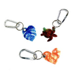 Carabiners Attached to MMD Keychains Upcycle Hawaii Melted Marine Debris Keychains Upcycled Repurposed Made in Hawaii