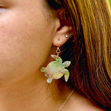 Fused Plastic Earrings: Monstera Leaf