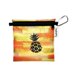 FPZPLS- YOG Pineapple Painted Plastics Upcycle Hawaii Hand painted Fused Plastic Zipper Pouches Upcycled reclaimed Made in Hawaii