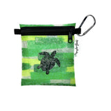 FPZPMS- GRN Honu Painted Plastics Upcycle Hawaii Hand painted Fused Plastic Zipper Pouches Upcycled Repurposed Made in Hawaii