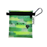 FPZPMS- GRN Island Chain Painted Plastics Upcycle Hawaii Hand painted Fused Plastic Zipper Pouches Upcycled Repurposed Made in Hawaii