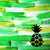 Pineapple on Green Background Painted Plastics Upcycle Hawaii Hand painted Fused Plastic Zipper Pouches Upcycled Repurposed Made in Hawaii