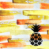 Pineapple on Orange Background Painted Plastics Upcycle Hawaii Hand painted Fused Plastic Zipper Pouches Upcycled reclaimed Made in Hawaii