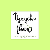 Small Square Sticker on Green Upcycle Hawaii Vinyl Sticker Upcycled Repurposed Made in Hawaii